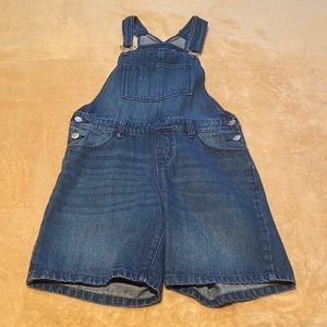 Denim overall shorts